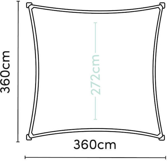 Nesling Pătrat Umbrela Sail Albastru marin 3.6x3.6m 285gr/m²