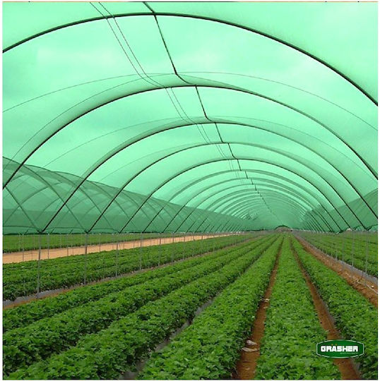 Grasher Rechteckig Schattierungsnetz Grün auf Rolle 2x100m 60gr/m²
