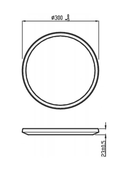 Philips Ceiling Mount Light Bathroom 30cm White with Integrated LED