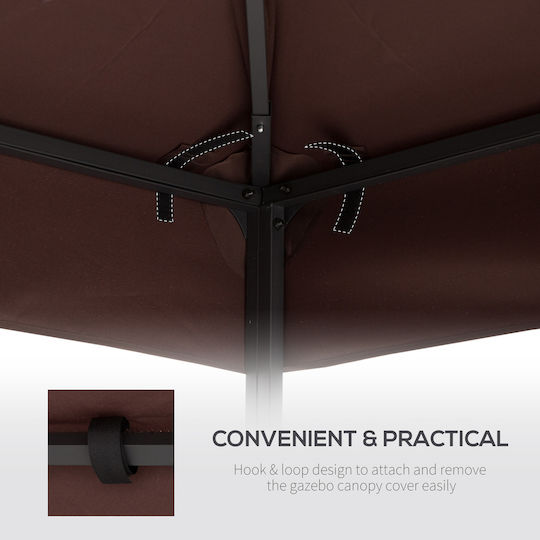 Outsunny Gazebo Κάλυμμα για Κιόσκι Καφέ 3x3m