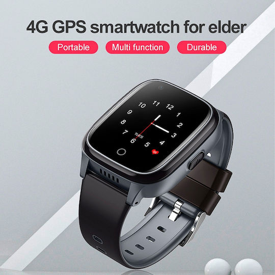 Wonlex D32S Smartwatch με SIM και Παλμογράφο (Μαύρη Κάσα / Μαύρο Λουρί Σιλικόνης)