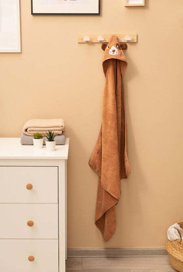 Sensillo Baby-Badetuch mit Kapuze Braun 90x90cm