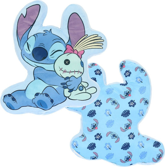 Декоративна кадифена възглавница Disney Lilo & Stitch 40x36см Lil24-4319 Синя