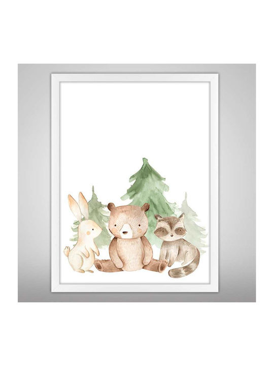 Kinderposter Tier im Wald 40x30cm