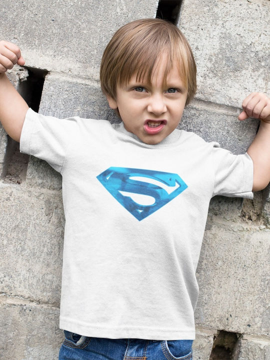 Superman Blaues Logo Weißes T-Shirt