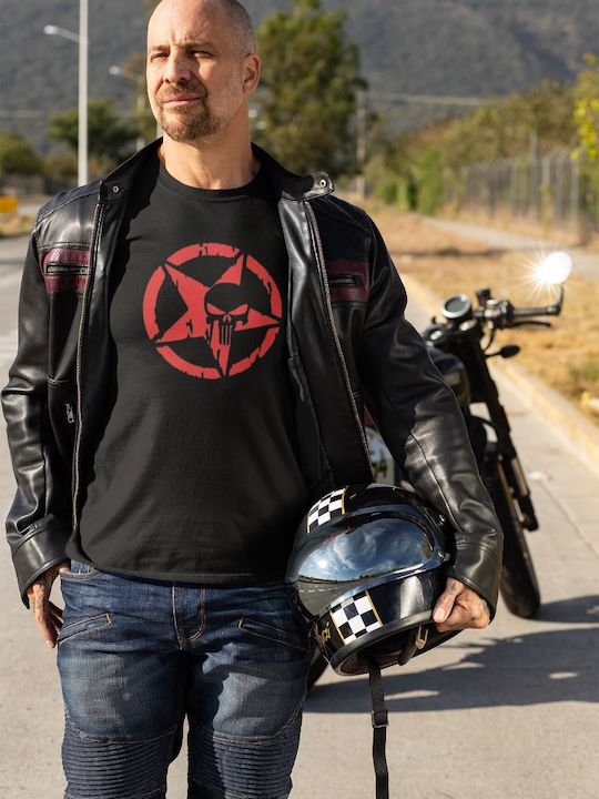 Punisher Skull Pentagram Black T-shirt