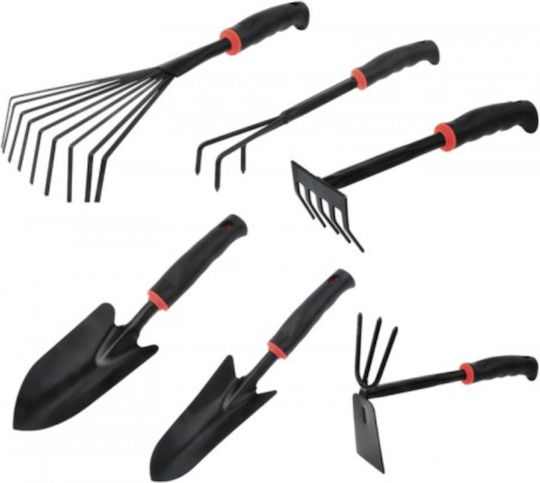 Set 6 Unelte de Grădinărit Zola Oțel Plastic Mânere Ergonomice Confortabile Negru