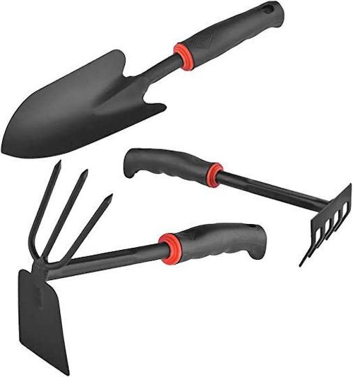 Set 6 Unelte de Grădinărit Zola Oțel Plastic Mânere Ergonomice Confortabile Negru