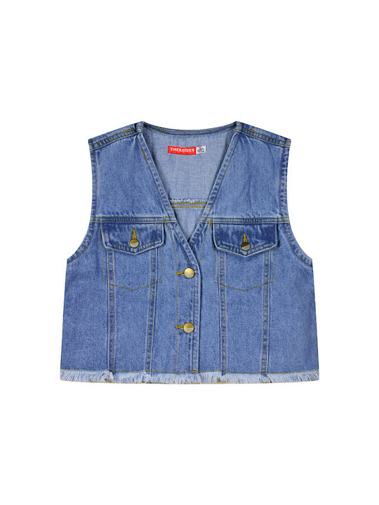 Energiers Kids Denim Jacket Sleeveless Blue