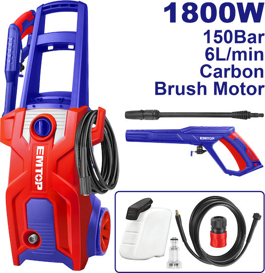 Emtop Mașină de spălat cu presiune Electricitate 1800W cu Presiune 150bar