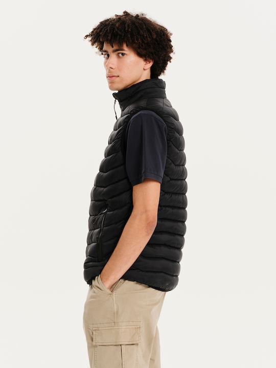 Ärmellos Winter Jacke Puffer Schwarz