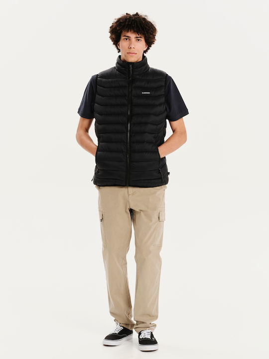Ärmellos Winter Jacke Puffer Schwarz