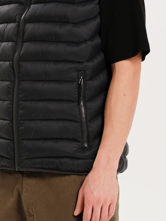 Ärmellos Winter Jacke Puffer Schwarz