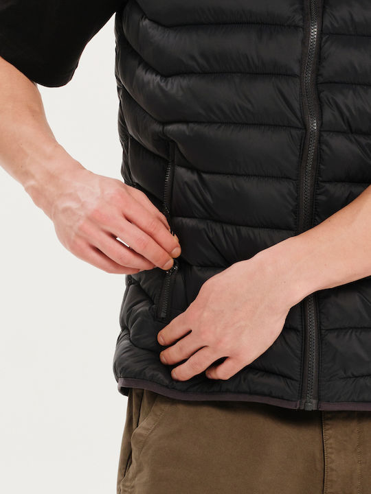 Ärmellos Winter Jacke Puffer Schwarz