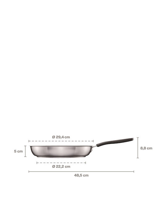 Fiskars Pan Mit Deckel aus Edelstahl mit Antihaftbeschichtung 28cm