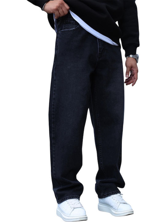 Men's Jeans Pants Elastic with Loose Baggy Fit Black