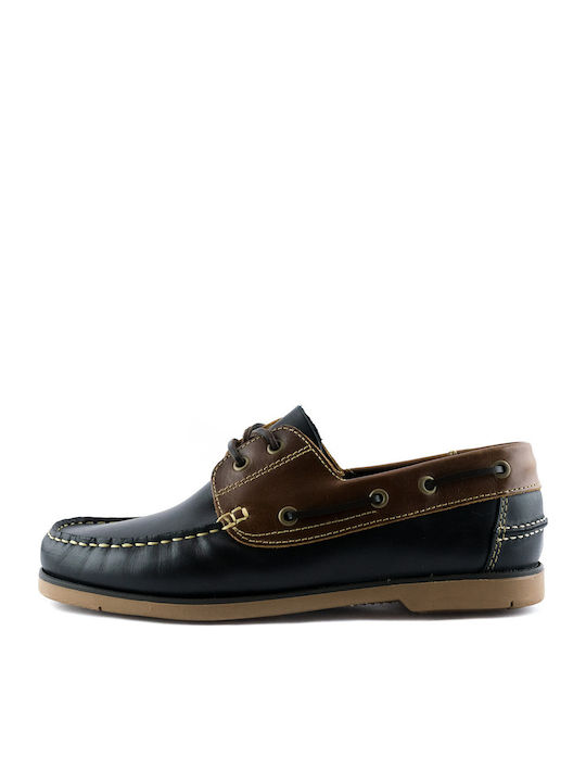 Men's Leather Boat Shoes Blue
