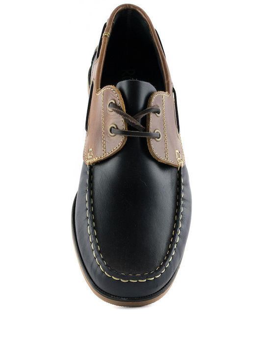 Men's Leather Boat Shoes Blue