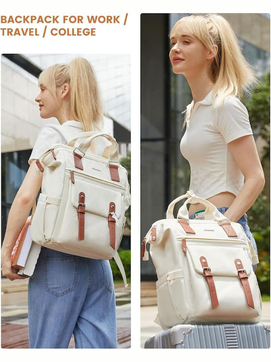 Lovevook Wasserdicht Tasche Rucksack für Laptop 15.6" beige WB1930