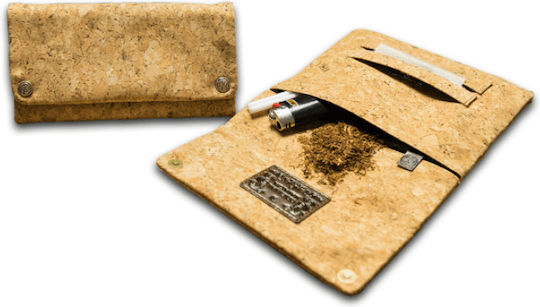 Original Kavatza Καπνοθήκη από Δερματίνη με Κούμπωμα Pouch Cork