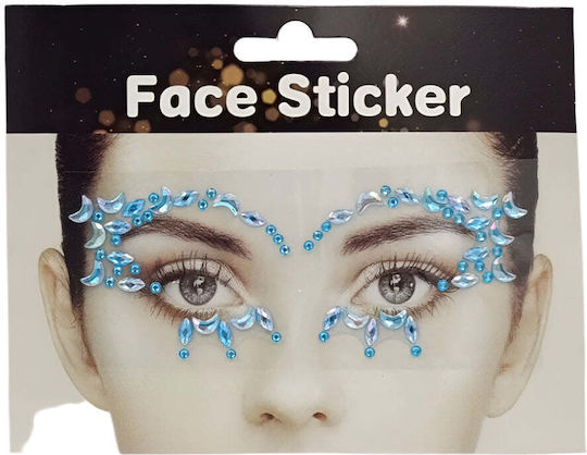 Autocolante decorative cu pietre pentru față, 6 modele, 1 bucată