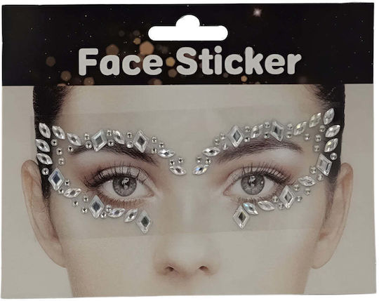 Autocolante decorative cu pietre pentru față, 6 modele, 1 bucată