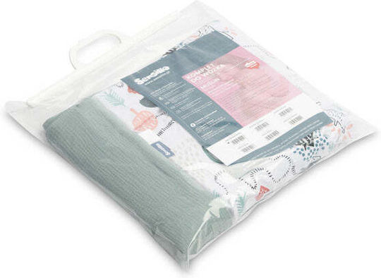 Sensillo Musselin-Set Kinderwagen Smaragd Igel