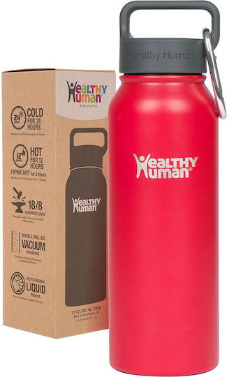 Healthy Human Stein Μπουκάλι Θερμός Ανοξείδωτο BPA Free 621ml RED HOT