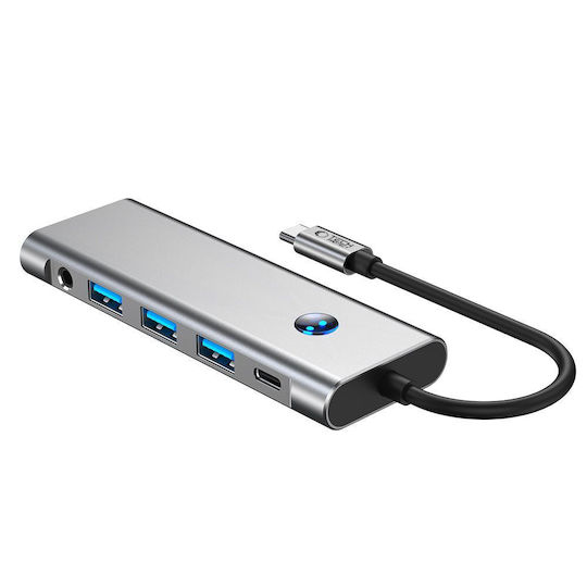 Tech-Protect HB04 USB-C Docking Station με HDMI 4K PD Ethernet Γκρι