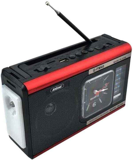 Andowl Q-FM40 Φορητό Ραδιόφωνο Μπαταρίας με USB Ασημί
