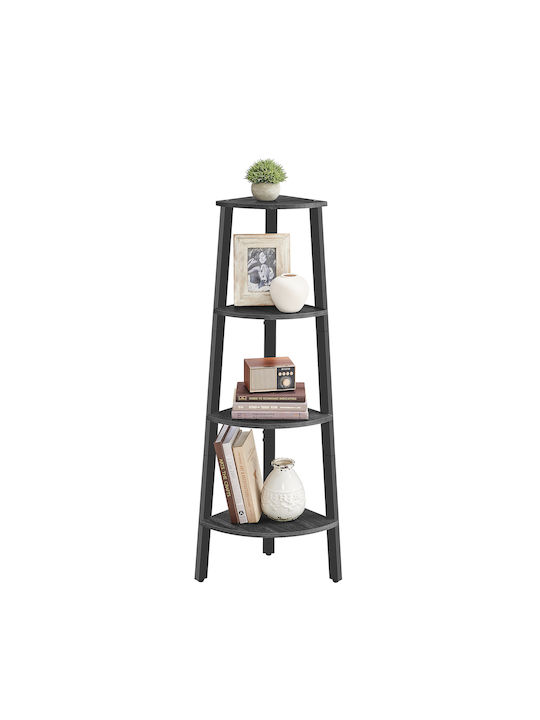Vasagle 4-Tier Corner Shelf Bookcase or Plant Stand Grey Black