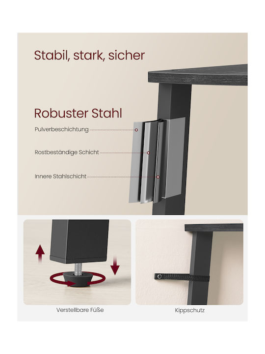 Vasagle 4-Tier Corner Shelf Bookcase or Plant Stand Grey Black