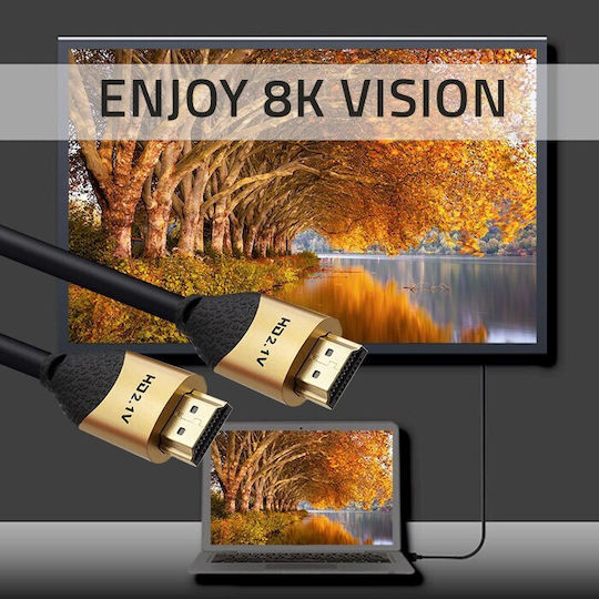 Qoltec HDMI 2.1 Ultra High Speed 48Gbps 4K 120Hz HDR VRR HDMI кабел HDMI мъжки - HDMI мъжки 1м Черен