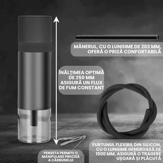 Narghilea Sens unic Negru 25cm