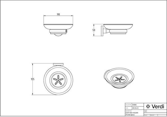 Σαπουνοθήκη Επιτοίχια Verdi Sigma 3030666 Μπρονζέ 11x12x5cm