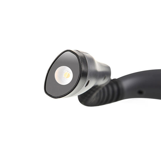 LED лампа за четене на книги Zola, предназначена за окачване около врата, изработена от пластмаса и гума, обща дължина