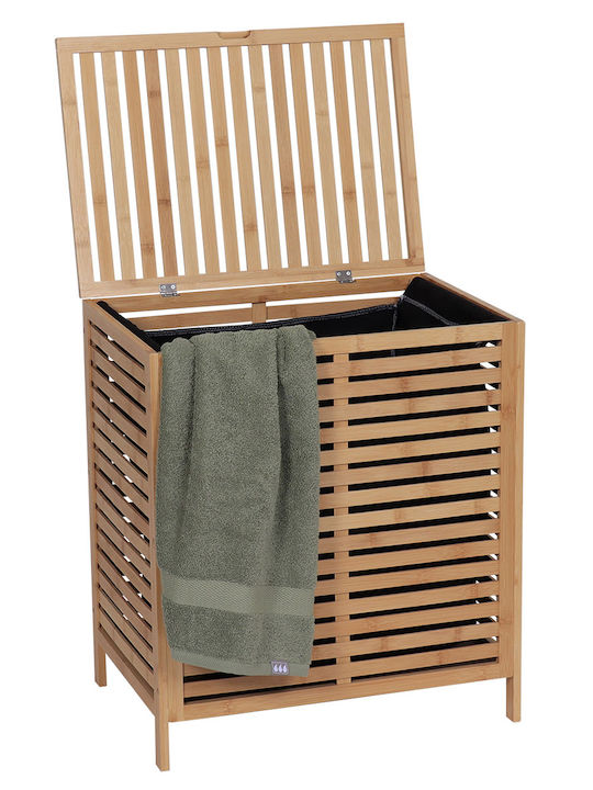 Set Laundry Baskets Bamboo with Cap 53.5x37.5x60cm Beige