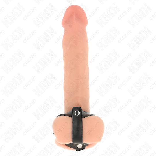 Kink Inel Cocoș și testicule Piele Negru