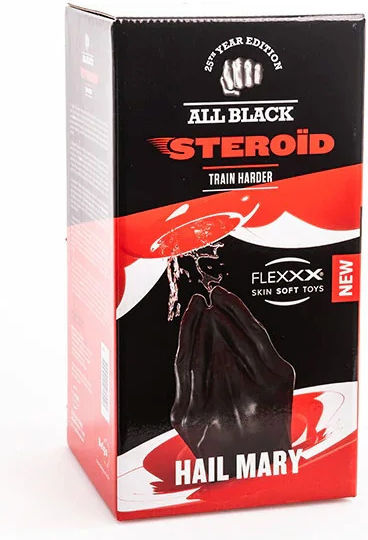 All Black Steroid Fisting Hail Mary Анално дилдо XXLarge Черен 24см