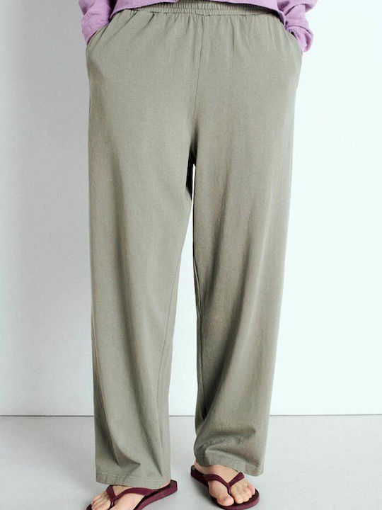 Damen Stoff Hose Vert De Gris