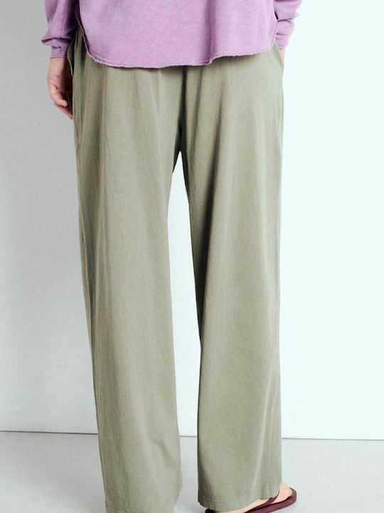 Damen Stoff Hose Vert De Gris