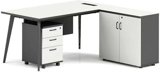 Τραπέζι Συνεδριάσεων Status Ξύλινο Grey, Άσπρο 180x80x75εκ.