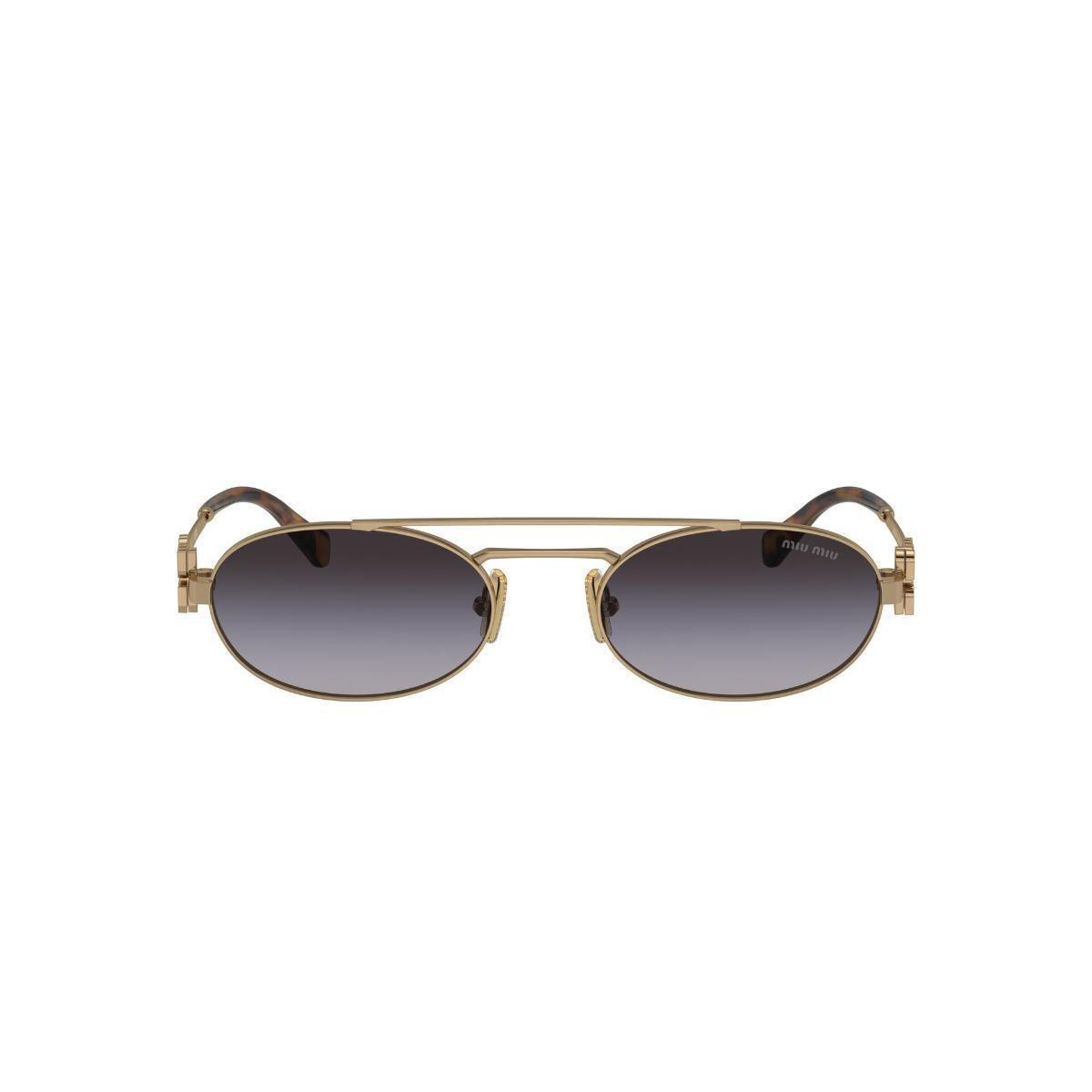 Miu Miu Unisex Sunglasses with Gold Metal Frame and Black