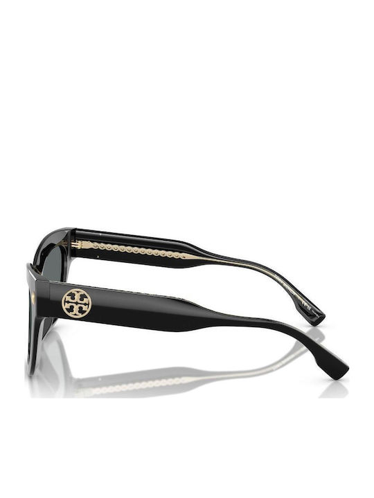 Tory Burch Damen Sonnenbrille mit Schwarz Kunststoff Gestell und Schwarz Linse TY7208U-170987