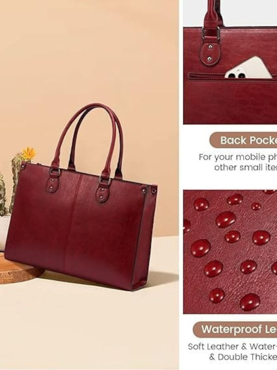 Σετ Γυναικεία Τσάντα Shopper Ώμου Κόκκινη