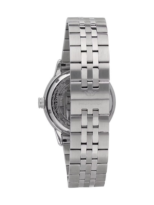 Philip Watch Men's Watch 40mm Battery with Silver Metal Bracelet