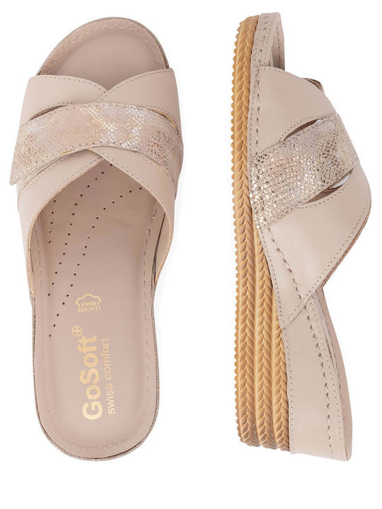 Damenplattformen Beige