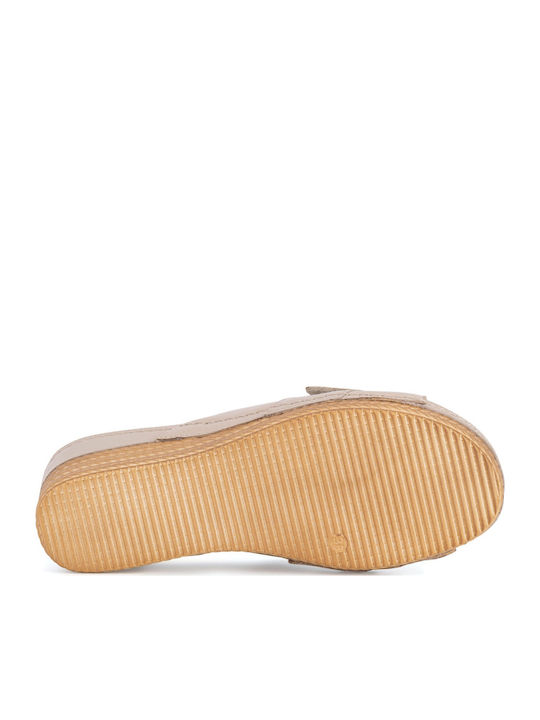 Damenplattformen Beige