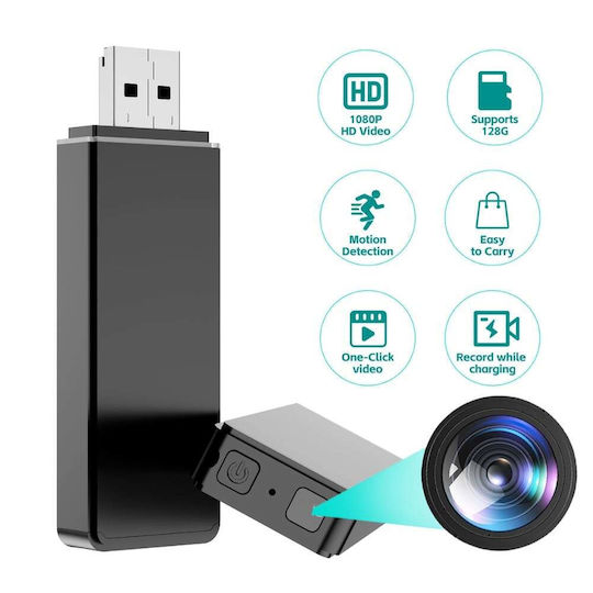 Cameră ascunsă USB tip stick Full HD 1080p cu senzor de mișcare, baterie 600mAh, autonomie 4-5 ore
