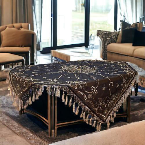 Linea Home Kariert Set 4 Stück Saira Schwarz / Gold